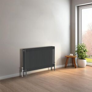 NRG Cast Iron Radiator Four Column 600x1190mm Anthracite Traditional Column Cast Iron Style Radiator Central Heating Radiator Perfect for Bathrooms, Kitchen, Living Room NRG Cast Iron Radiator Four Column 600x1190mm Anthracite Traditional Column Cast Iron Style Radiator Central Heating Radiator Perfect for Bathrooms, Kitchen, Living Room