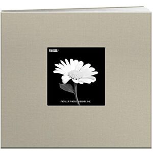 Pioneer 8 x 8-inch Book Cloth Cover Post Bound Album, Biscott Beige Pioneer 8 x 8-inch Book Cloth Cover Post Bound Album, Biscott Beige