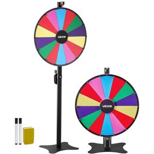 VEVOR 610 mm Spinning Prize Wheel, 14 Slots Spinning Wheel with Stand, Adjustable Height Win Fortune Roulette with a Dry Erase and 2 Markers, 6 Colors, Easy Assembly, for Party Pub Trade Show Carnival VEVOR 610 mm Spinning Prize Wheel, 14 Slots Spinning Wheel with Stand, Adjustable Height Win Fortune Roulette with a Dry Erase and 2 Markers, 6 Colors, Easy Assembly, for Party Pub Trade Show Carnival
