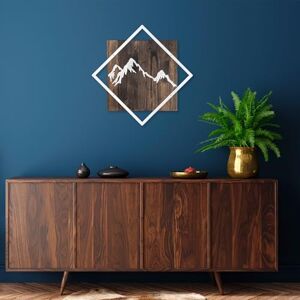 Wallity Elegant Decorative Wooden Wall Accessory, 54 x 54 cm, Walnut & Silver, 50% Wood (3 cm) & 50% Metal (1.5 mm), Wall Mountable, Unique Design Wallity Elegant Decorative Wooden Wall Accessory, 54 x 54 cm, Walnut & Silver, 50% Wood (3 cm) & 50% Metal (1.5 mm), Wall Mountable, Unique Design