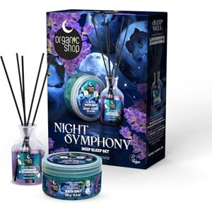 Organic Shop Night Symphony Deep Sleep Set with Nightfall Bath Salts and Sleep Well Lavender & Chamomile Home Fragrance, 300g/125ml Organic Shop Night Symphony Deep Sleep Set with Nightfall Bath Salts and Sleep Well Lavender & Chamomile Home Fragrance, 300g/125ml