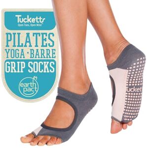 Tucketts Allegro Toeless Non-Slip Grip Socks, Recycled Cotton, Made in Colombia, Mary Jane Style Perfect for Yoga, Barre, Pilates, One Size Fits Most, 1 Pair, Vertical Block Grey/Blush Tucketts Allegro Toeless Non-Slip Grip Socks, Recycled Cotton, Made in Colombia, Mary Jane Style Perfect for Yoga, Barre, Pilates, One Size Fits Most, 1 Pair, Vertical Block Grey/Blush