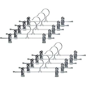 MAWA by Reston Lloyd Non-Slip Space-Saving Style K/30D Clothes Hanger For Pants & Skirts with Two Non-Slip Clips, Set of 10, 11 3/4", Silver MAWA by Reston Lloyd Non-Slip Space-Saving Style K/30D Clothes Hanger For Pants & Skirts with Two Non-Slip Clips, Set of 10, 11 3/4", Silver