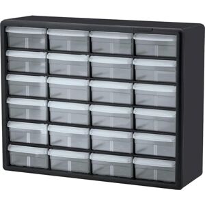 Akro-Mils 10124 24-Drawer Plastic Drawer Storage Cabinet for Garage Organization, Lego Storage, Teacher Toolbox, Makeup Organizer, and More, 50.8 cm W x 15.24 cm D x 40.64 cm H, Black Akro-Mils 10124 24-Drawer Plastic Drawer Storage Cabinet for Garage Organization, Lego Storage, Teacher Toolbox, Makeup Organizer, and More, 50.8 cm W x 15.24 cm D x 40.64 cm H, Black