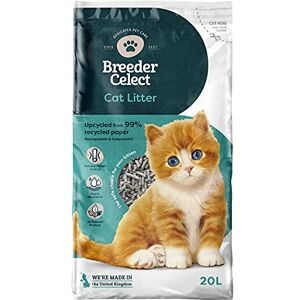 Breeder Celect Natural Cat Litter - 20L, Recycled Paper, Odor Control - UK Breeder Celect Natural Cat Litter - 20L, Recycled Paper, Odor Control - UK