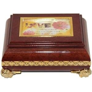 Musicboxworld Rectangular Jewellery Box in Wood Design, Multi-Colour, 15.8 x 7.6 x 13 cm Musicboxworld Rectangular Jewellery Box in Wood Design, Multi-Colour, 15.8 x 7.6 x 13 cm