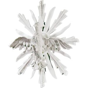 Design Toscano Holy Spirit Dove of Peace Bonded Marble Resin Wall Sculpture,White,14"Wx3"Dx14"H Design Toscano Holy Spirit Dove of Peace Bonded Marble Resin Wall Sculpture,White,14"Wx3"Dx14"H