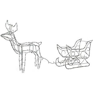 WeRChristmas Pre-Lit Animated Multi-Function Reindeer and Sleigh Silhouette, 80 cm Bright White WeRChristmas Pre-Lit Animated Multi-Function Reindeer and Sleigh Silhouette, 80 cm Bright White