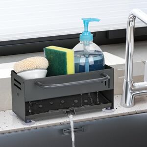 Euqvunn , Kitchen Sink Organizer, Carbon Steel Kitchen Sponge Holder with Drain Pan for Sink, Sink Caddy, Dishcloth Holder, Sink Tidy Caddy Drainers for Kitchen Sink, Large Euqvunn , Kitchen Sink Organizer, Carbon Steel Kitchen Sponge Holder with Drain Pan for Sink, Sink Caddy, Dishcloth Holder, Sink Tidy Caddy Drainers for Kitchen Sink, Large