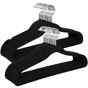 SONGMICS Set of 30 Velvet Hangers, 41.5 cm Wide, Space-Saving, High Load Capacity, with 360° Swivel Hooks, for Coats Shirts Suits, Silver and Black CRF26BK SONGMICS Set of 30 Velvet Hangers, 41.5 cm Wide, Space-Saving, High Load Capacity, with 360° Swivel Hooks, for Coats Shirts Suits, Silver and Black CRF26BK