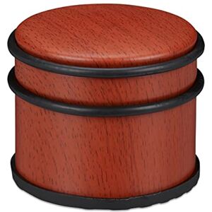 Relaxdays Stop, for Heavy Doors, Stainless Steel & Rubber, Wood Effect, Tall Doorstopper, ∅ 9.5 cm, Red-Brown Relaxdays Stop, for Heavy Doors, Stainless Steel & Rubber, Wood Effect, Tall Doorstopper, ∅ 9.5 cm, Red-Brown