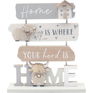 Lesser & Pavey Highland Cow Wooden Plaque Home Decor Gift for Shelves Ideal Birthday Present for Women and Men Stylish Living Room Accessory for Homes Lesser & Pavey Highland Cow Wooden Plaque Home Decor Gift for Shelves Ideal Birthday Present for Women and Men Stylish Living Room Accessory for Homes