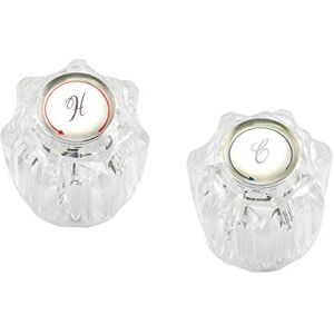 PRiME MP54260 Delta Universal Hot & Cold Faucet Handles, 1-5/8 in. Height, Clear Acrylic, D-Broach, Pack of 2 PRiME MP54260 Delta Universal Hot & Cold Faucet Handles, 1-5/8 in. Height, Clear Acrylic, D-Broach, Pack of 2