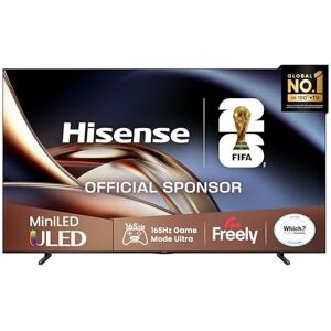 Hisense 100" 100U8QTUK MiniLED QLED 165Hz Smart AI TV Hi-View AI Engine PRO, 165Hz Game Mode Ultra, 4.1.2 Channel, Dolby Atmos, Quantum Dot Colour, Anti-Reflection PRO with Freely, YouTube, Netflix Hisense 100" 100U8QTUK MiniLED QLED 165Hz Smart AI TV Hi-View AI Engine PRO, 165Hz Game Mode Ultra, 4.1.2 Channel, Dolby Atmos, Quantum Dot Colour, Anti-Reflection PRO with Freely, YouTube, Netflix