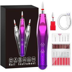 HIYAA Nail Drill Electric Nail Files Manicure & Pedicure Tools & Accessories, 4 Modes Nail Drill Machine Ceramic Nail Bit for Beginners with Illuminated Light, Rechargeable Nail Kit Manicure Set HIYAA Nail Drill Electric Nail Files Manicure & Pedicure Tools & Accessories, 4 Modes Nail Drill Machine Ceramic Nail Bit for Beginners with Illuminated Light, Rechargeable Nail Kit Manicure Set