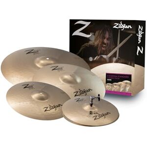Zildjian Z Custom Standard Cymbal Pack – Z Family Custom 14” HiHats, 16” & 18” Crashes, 20” Ride – Bright, Loud Cymbals for Rock, Metal & Punk – ZCSTD Brilliant Finish Zildjian Z Custom Standard Cymbal Pack – Z Family Custom 14” HiHats, 16” & 18” Crashes, 20” Ride – Bright, Loud Cymbals for Rock, Metal & Punk – ZCSTD Brilliant Finish