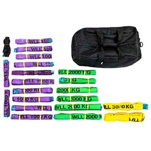 Dolezych Round Sling Set 1000-3000 kg Load Capacity 20 Pieces Purple/Green/Yellow Dolezych Round Sling Set 1000-3000 kg Load Capacity 20 Pieces Purple/Green/Yellow
