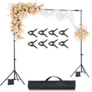 VEVOR Backdrop Stand, 7 x 10 ft Adjustable Photo Backdrop Stand Kit, Portable Background with 3 Crossbars, Heavy Duty Projector Screen, for Wedding, Photo Video Studio & Party VEVOR Backdrop Stand, 7 x 10 ft Adjustable Photo Backdrop Stand Kit, Portable Background with 3 Crossbars, Heavy Duty Projector Screen, for Wedding, Photo Video Studio & Party