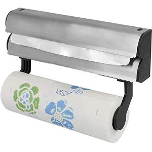 Home Basics Stainless Steel Paper Towel Holder with Integrated Wrap Dispenser Home Basics Stainless Steel Paper Towel Holder with Integrated Wrap Dispenser