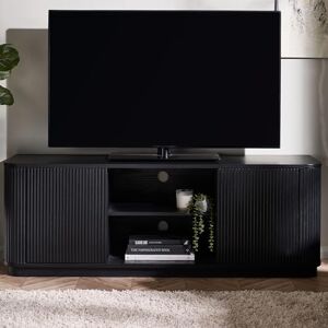 Julian Bowen Louis Black Fluted Tv Unit, Ash Wood, 140 x 40cm Julian Bowen Louis Black Fluted Tv Unit, Ash Wood, 140 x 40cm