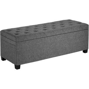 VEVOR Storage Ottoman Bench, Button-Tufted End of Bed Bench with Side Bags, Flip-up Upholstered Storage Chest with Metal Frame, Linen Bed Ottoman for Living Room, Bedroom, Entryway, Office, Grey VEVOR Storage Ottoman Bench, Button-Tufted End of Bed Bench with Side Bags, Flip-up Upholstered Storage Chest with Metal Frame, Linen Bed Ottoman for Living Room, Bedroom, Entryway, Office, Grey