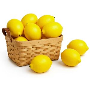 BigOtters 12pcs Artificial Lemons, 3.7" x 2.5" Big Size Vivid Faux Lemon Plastic Fake Yellow Lemon for Fake Fruit Bowl, Home Kitchen Table Cabinet Party Decor Photography Prop BigOtters 12pcs Artificial Lemons, 3.7" x 2.5" Big Size Vivid Faux Lemon Plastic Fake Yellow Lemon for Fake Fruit Bowl, Home Kitchen Table Cabinet Party Decor Photography Prop