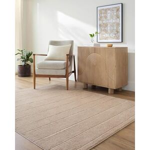 Livabliss x Our PNW Home Cascade Minimalist Striped Area Rug, 6'7" x 9', Taupe Livabliss x Our PNW Home Cascade Minimalist Striped Area Rug, 6'7" x 9', Taupe