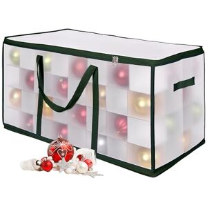 Relaxdays Christmas Storage, 128, HWD: 37x73x36 cm, Plastic, Cardboard, Bauble Box, Transparent/Green, Fleece, H x W x D: 37 x 73 x 36 cm Relaxdays Christmas Storage, 128, HWD: 37x73x36 cm, Plastic, Cardboard, Bauble Box, Transparent/Green, Fleece, H x W x D: 37 x 73 x 36 cm