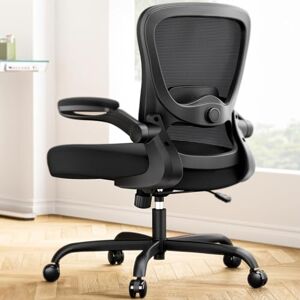 Marsail Ergonomic Office Chair: Ergonomic Desk Chair with Adjustable 3D Lumbar Support, Desk Chair Comfy with Flip-up Armrests, 90-120° Tilt Lock and Thick Cushion,300 LBS, Ebony Marsail Ergonomic Office Chair: Ergonomic Desk Chair with Adjustable 3D Lumbar Support, Desk Chair Comfy with Flip-up Armrests, 90-120° Tilt Lock and Thick Cushion,300 LBS, Ebony