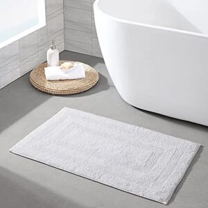 Nautica Set Highly Absorbent 2 Piece Cotton Reversible Bath Rugs, Modern Bathroom Décor, Micellar Solid White Nautica Set Highly Absorbent 2 Piece Cotton Reversible Bath Rugs, Modern Bathroom Décor, Micellar Solid White