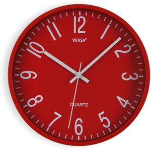 Versa Raven Silent and Decorative Wall Clock, for Kitchen, Living Room or Dining Room Easy to Read, Measurements (H x L x W) 30 x 4.3 x 30 cm, Polypropylene, Red Versa Raven Silent and Decorative Wall Clock, for Kitchen, Living Room or Dining Room Easy to Read, Measurements (H x L x W) 30 x 4.3 x 30 cm, Polypropylene, Red