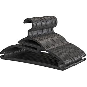 PORTENTUM 100% Recycled Plastic Hangers, Pack of 50, Black. Ideal for Light Garments, Special Opening to Avoid Deforming Necklines of T-shirts, Blouses, Shirts & Jerseys, Non-Slip with Rubber Coating PORTENTUM 100% Recycled Plastic Hangers, Pack of 50, Black. Ideal for Light Garments, Special Opening to Avoid Deforming Necklines of T-shirts, Blouses, Shirts & Jerseys, Non-Slip with Rubber Coating