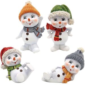Dekohelden24 Snow Children with hat and Scarf in Green, Orange, red and Grey, Set of 4, L/W/H 4.7 x 4.7 x 8 cm, 8 cm Dekohelden24 Snow Children with hat and Scarf in Green, Orange, red and Grey, Set of 4, L/W/H 4.7 x 4.7 x 8 cm, 8 cm