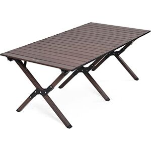 Rainberg Portable Folding Aluminium Camping, Picnic Table 120x60cm Compact Garden Table with Carry Bag for Picnic, Camping, BBQ, Party & Outdoor Dinning. (Walnut Wood) Rainberg Portable Folding Aluminium Camping, Picnic Table 120x60cm Compact Garden Table with Carry Bag for Picnic, Camping, BBQ, Party & Outdoor Dinning. (Walnut Wood)