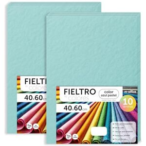 m-office Felt for Crafts, Coloured Felt, Soft and Flexible, Sewing Material, Patchwork Fabrics, Ideal for DIY Projects, Crafts or Decoration, 40 x 60 cm (Pastel Blue, 20 Pcs) m-office Felt for Crafts, Coloured Felt, Soft and Flexible, Sewing Material, Patchwork Fabrics, Ideal for DIY Projects, Crafts or Decoration, 40 x 60 cm (Pastel Blue, 20 Pcs)