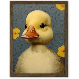 Artery8 Duckling with Flowers Oil Painting Kids Bedroom Baby Nursery Duck Artwork Framed Wall Art Print 18X24 Inch Artery8 Duckling with Flowers Oil Painting Kids Bedroom Baby Nursery Duck Artwork Framed Wall Art Print 18X24 Inch