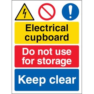 VSafety V Safety Electrical cupboard/Do not use for storage/Keep clear 210 x 297 mm (A4) 3mm Reflective Aluminium Composite Safety Sign VSafety V Safety Electrical cupboard/Do not use for storage/Keep clear 210 x 297 mm (A4) 3mm Reflective Aluminium Composite Safety Sign