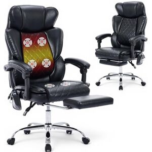 COLAMY Massage Office Chair with Footrest & Heated Lumbar Support – Ergonomic Executive Desk Chair with Reclining Back, Adjustable Height, Swivel & Padded Armrests for Home Office COLAMY Massage Office Chair with Footrest & Heated Lumbar Support – Ergonomic Executive Desk Chair with Reclining Back, Adjustable Height, Swivel & Padded Armrests for Home Office