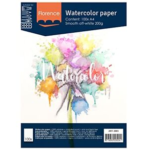 Creative Labs Florence Hot Pressed Watercolour Paper A4, Ivory, 200 GSM, Artist Grade Quality, Smooth Surface, 100 Sheets for Painting, Hand Lettering, Art Projects Creative Labs Florence Hot Pressed Watercolour Paper A4, Ivory, 200 GSM, Artist Grade Quality, Smooth Surface, 100 Sheets for Painting, Hand Lettering, Art Projects