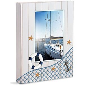 Mareli Photo Album 23 x 30 cm with 30 Sheets (60 Pages) White with Tissue and Cover in Cover with Matte Laminated Finish, Sea Mareli Photo Album 23 x 30 cm with 30 Sheets (60 Pages) White with Tissue and Cover in Cover with Matte Laminated Finish, Sea