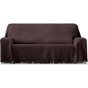 ECOMMERC3 Multi-purpose Reversible Scarf Size 230 x 260 cm Jacquard Fabric Foulard with Fringes Brown Ideal for Sofa or Bed, Breathable and Soft Touch ECOMMERC3 Multi-purpose Reversible Scarf Size 230 x 260 cm Jacquard Fabric Foulard with Fringes Brown Ideal for Sofa or Bed, Breathable and Soft Touch