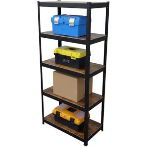 Relaxdays heavy-duty shelving unit, HWD 180x60x30 cm, 500 kg, 5 shelves, industrial, basement rack, brown/black Relaxdays heavy-duty shelving unit, HWD 180x60x30 cm, 500 kg, 5 shelves, industrial, basement rack, brown/black