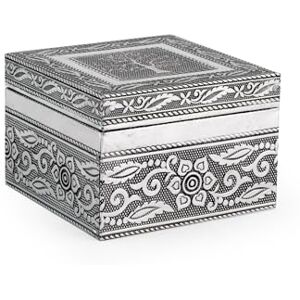 H&H Giaya Wooden and Aluminium Box, Square, 9.5 cm H&H Giaya Wooden and Aluminium Box, Square, 9.5 cm