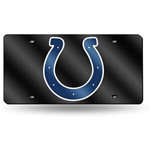 Rico Industries NFL Indianapolis Colts Black Laser Inlaid Metal License Plate Tag, 6 x 12 Rico Industries NFL Indianapolis Colts Black Laser Inlaid Metal License Plate Tag, 6 x 12