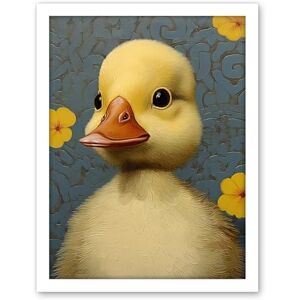 Artery8 Duckling with Flowers Oil Painting Kids Bedroom Baby Nursery Duck Artwork Framed Wall Art Print 18X24 Inch Artery8 Duckling with Flowers Oil Painting Kids Bedroom Baby Nursery Duck Artwork Framed Wall Art Print 18X24 Inch