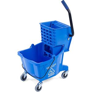 Carlisle FoodService Products CFS Plastic Commercial Mop Bucket with Side-Press Wringer, 26 Quarts, Blue Carlisle FoodService Products CFS Plastic Commercial Mop Bucket with Side-Press Wringer, 26 Quarts, Blue