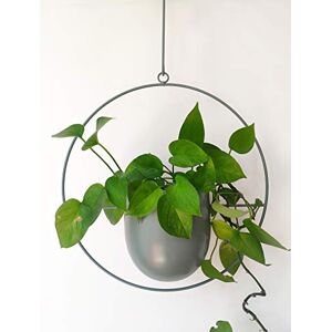 RISEON Boho Green Metal Plant Hanger,Metal Wall and Ceiling Hanging Planter, Modern Planter, Mid Century Flower Pot Plant Holder, Minimalist Planter for Indoor Outdoor Home Decor RISEON Boho Green Metal Plant Hanger,Metal Wall and Ceiling Hanging Planter, Modern Planter, Mid Century Flower Pot Plant Holder, Minimalist Planter for Indoor Outdoor Home Decor
