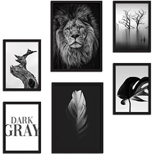 CREARREDA Set of Wall Prints Dark gray Without Frames Wall Decorations for Home and Office Certified Materials, Made in Italy Matching Posters 2 x A3 & 4 x A4 B3-30x42 & 21x31 cm CREARREDA Set of Wall Prints Dark gray Without Frames Wall Decorations for Home and Office Certified Materials, Made in Italy Matching Posters 2 x A3 & 4 x A4 B3-30x42 & 21x31 cm