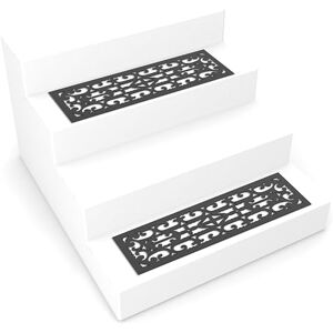 Lavish Home 82-YJ440B (Black) Set of 2 Non-Slip Stair Treads for Wooden Steps-Heavy Duty Decorative Runner with Traction Control Grip-Outdoor Rubber Mats by Pure Garden, 2'" x 9" (Rectangular) Lavish Home 82-YJ440B (Black) Set of 2 Non-Slip Stair Treads for Wooden Steps-Heavy Duty Decorative Runner with Traction Control Grip-Outdoor Rubber Mats by Pure Garden, 2'" x 9" (Rectangular)