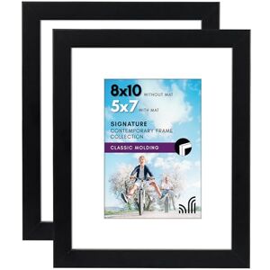 Americanflat 8x10 Photo Frames in Black Set of 2 Use as 5x7 Photo Frames with Mount or 8x10 Frames Without Mount Horizontal and Vertical Formats for Wall and Tabletop 20x25 cm Americanflat 8x10 Photo Frames in Black Set of 2 Use as 5x7 Photo Frames with Mount or 8x10 Frames Without Mount Horizontal and Vertical Formats for Wall and Tabletop 20x25 cm